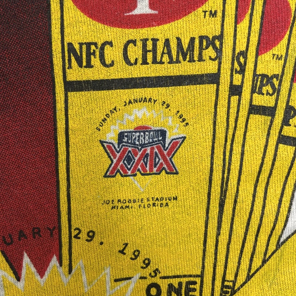 vintage Super Bowl Sweatshirt mens 3XL gray 1990s San Francisco 49ers‎ NFL - Picture 4 of 9